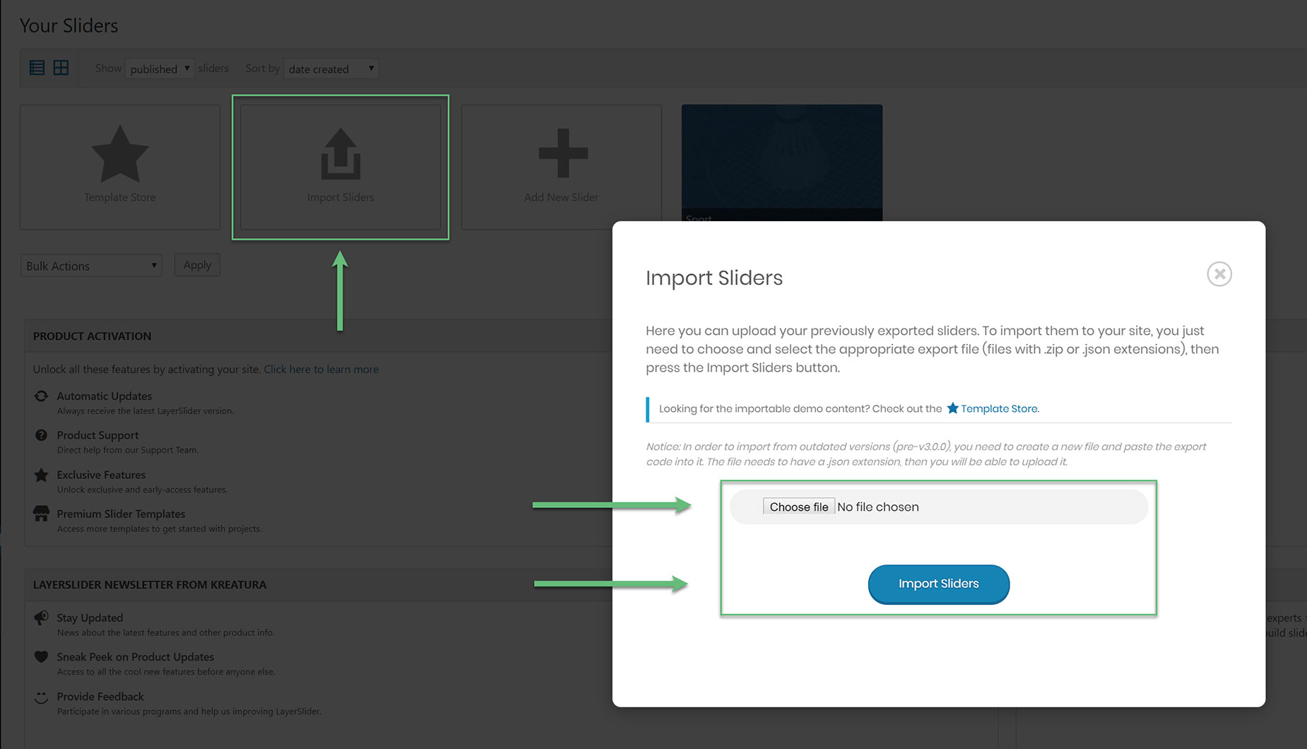 Import Layer Sliders