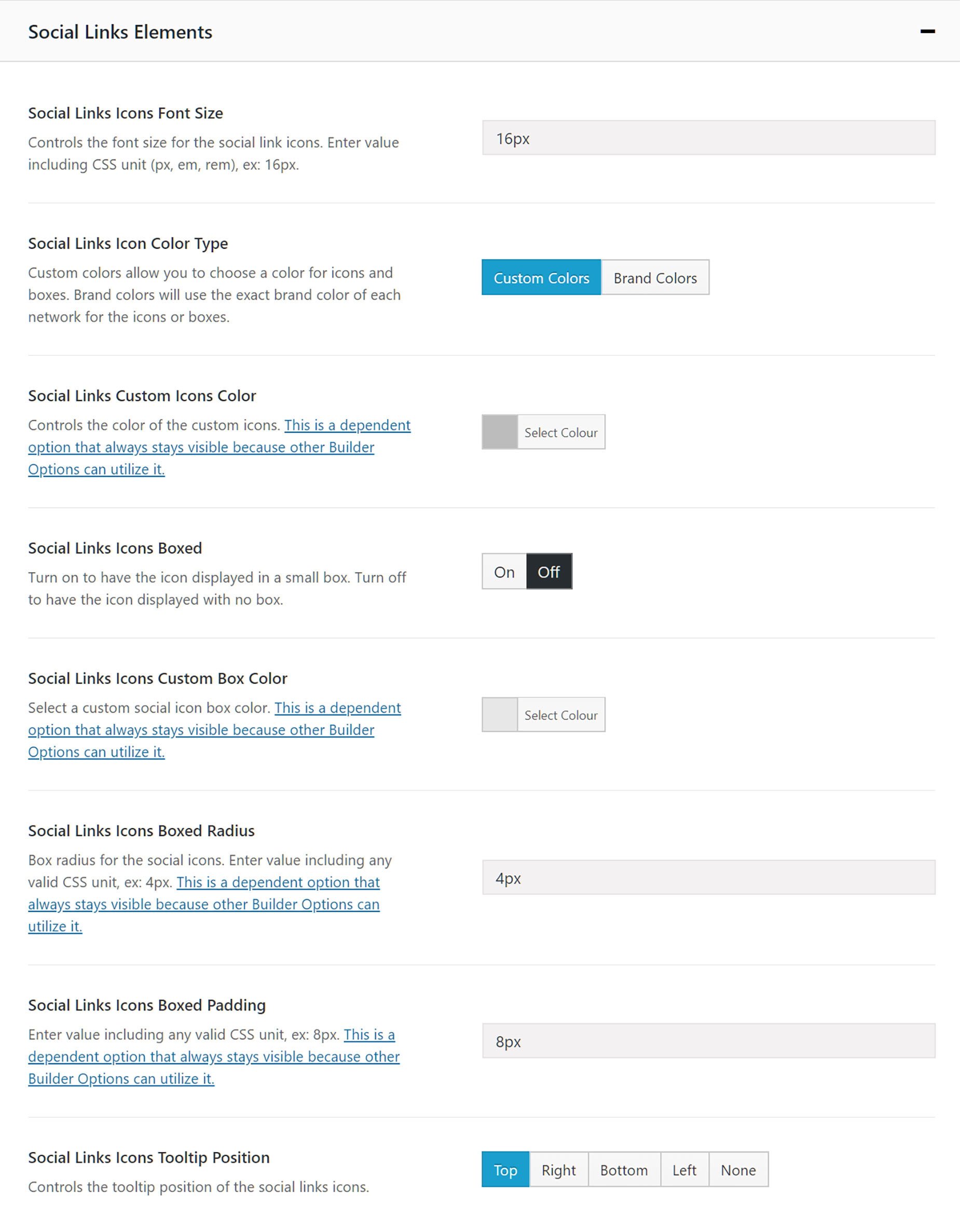 Avada Builder Elements - Social Links Elements