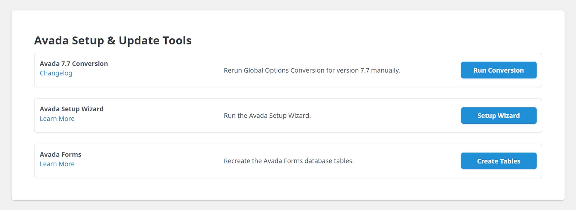System Status > Setup & Update Tools