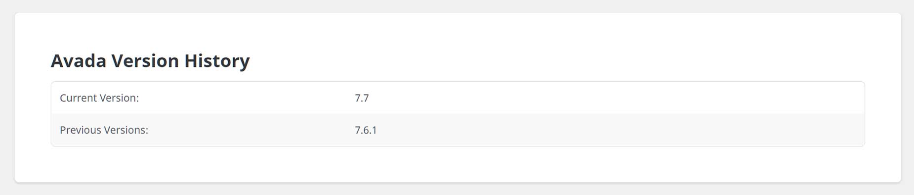 System Status > Version History