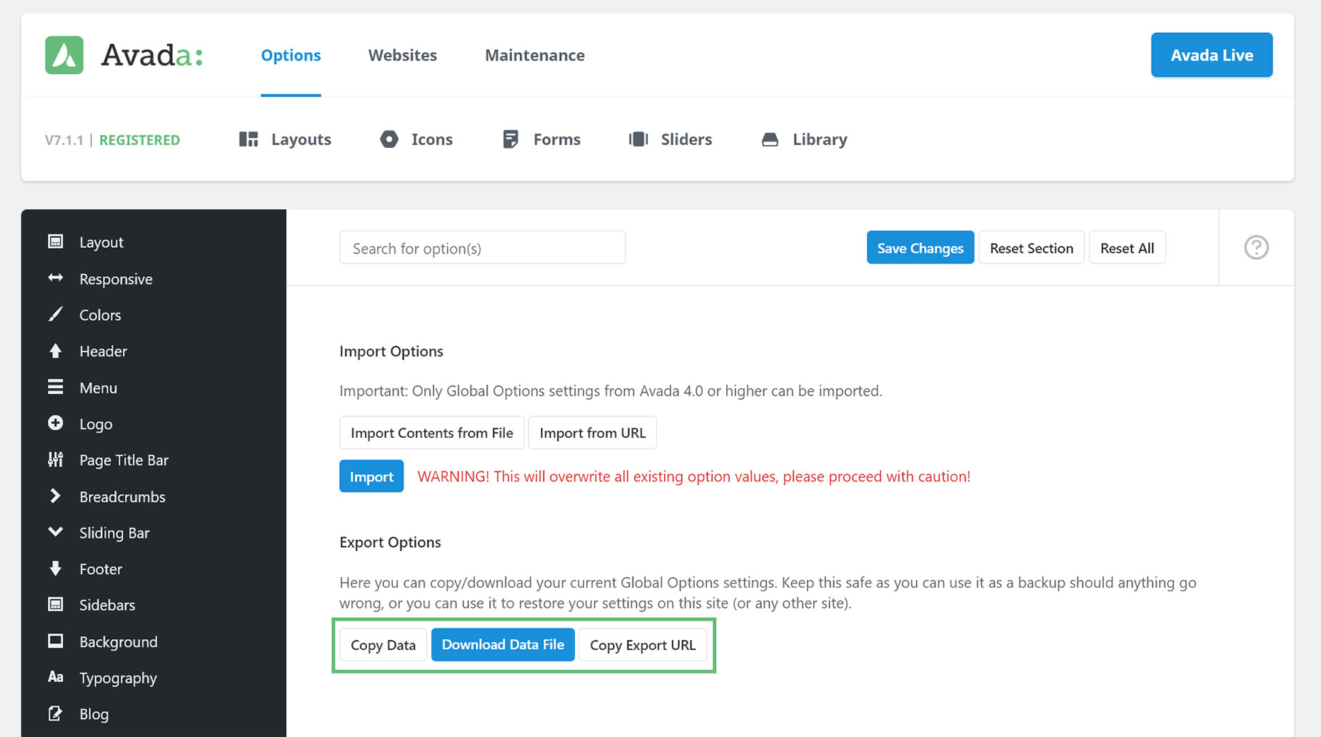Site Backup Options