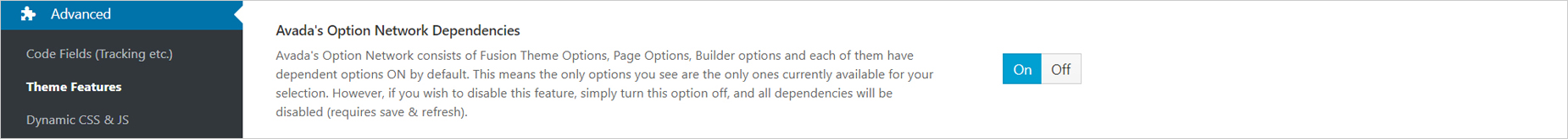 Avada Option Network Dependencies - Theme Options