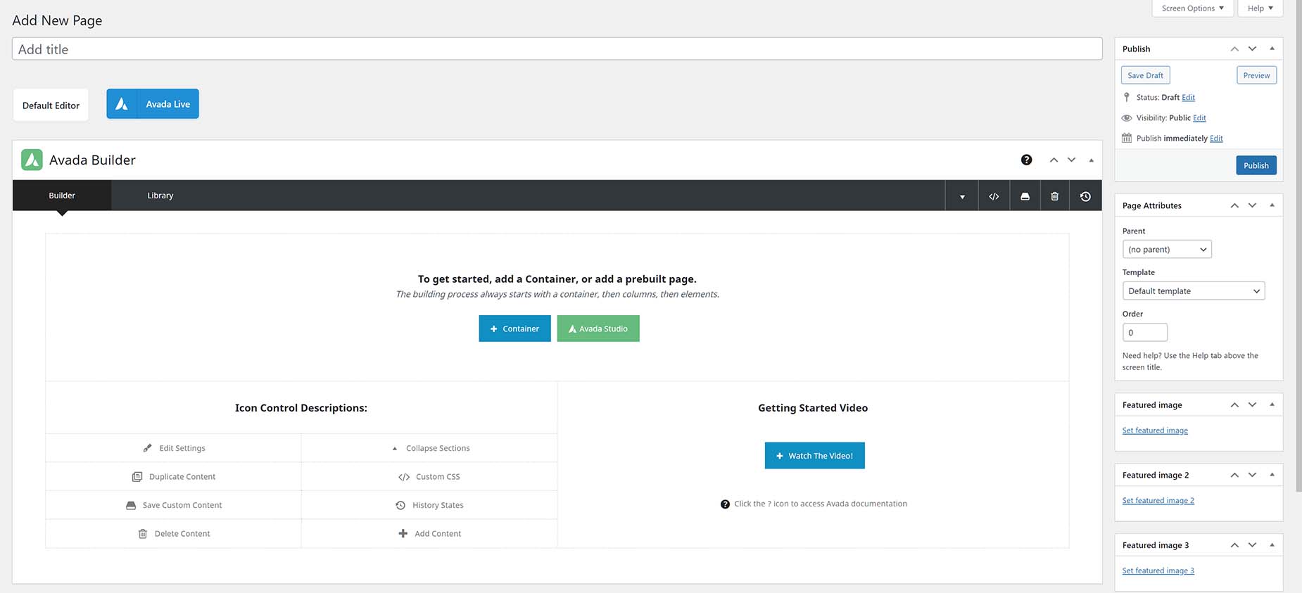 Avada Builder Starter Page