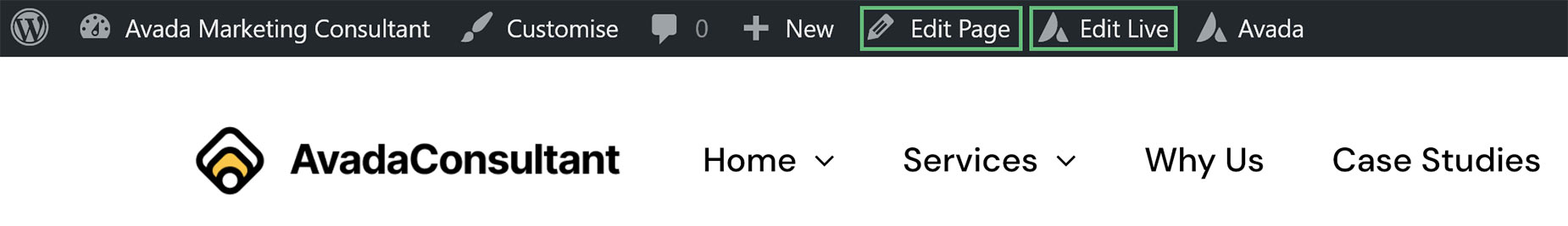 WordPress Front End > Edit Links
