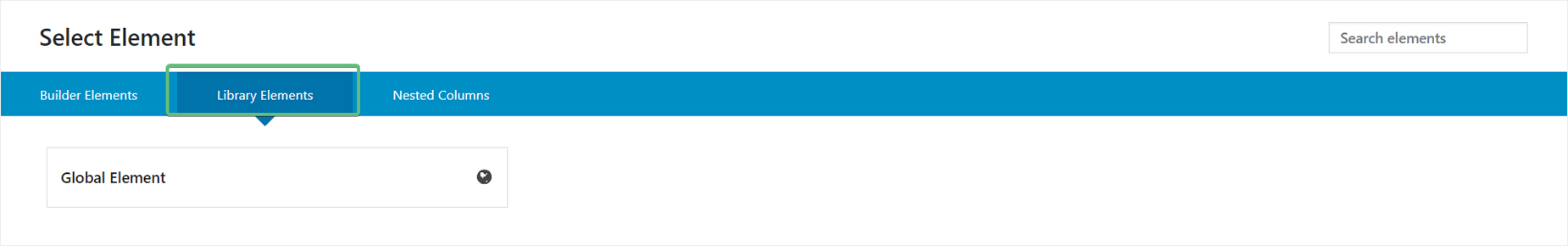 Avada Builder Global Element - Library