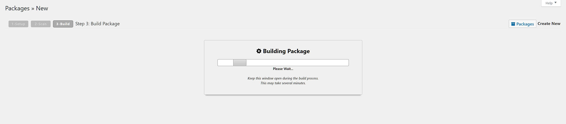 Duplicator - Building a Package - Processing