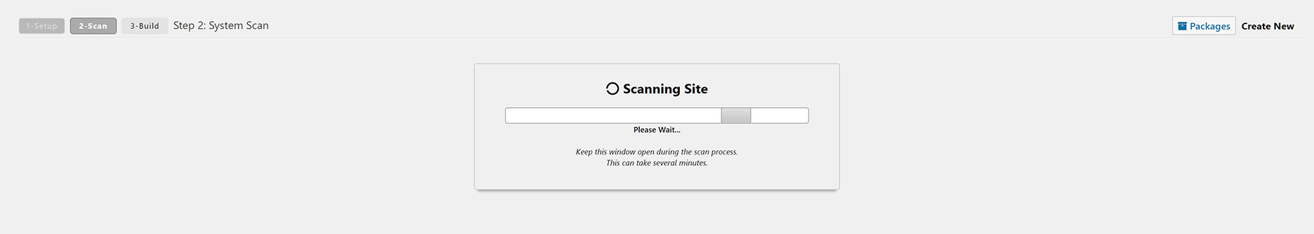 Duplicator - Create Package - Scan Processing
