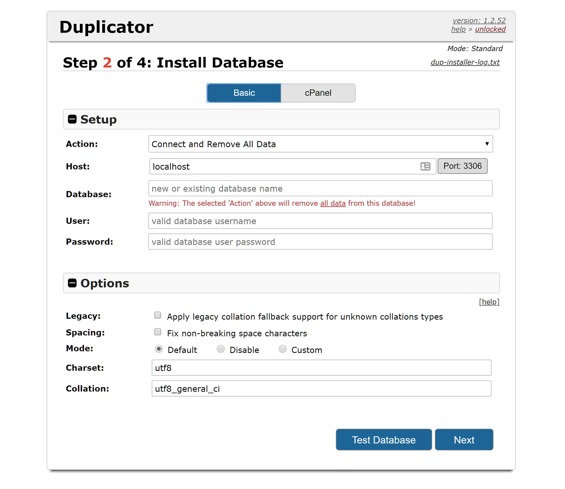 cPanel - Step 2 - Creating a Database