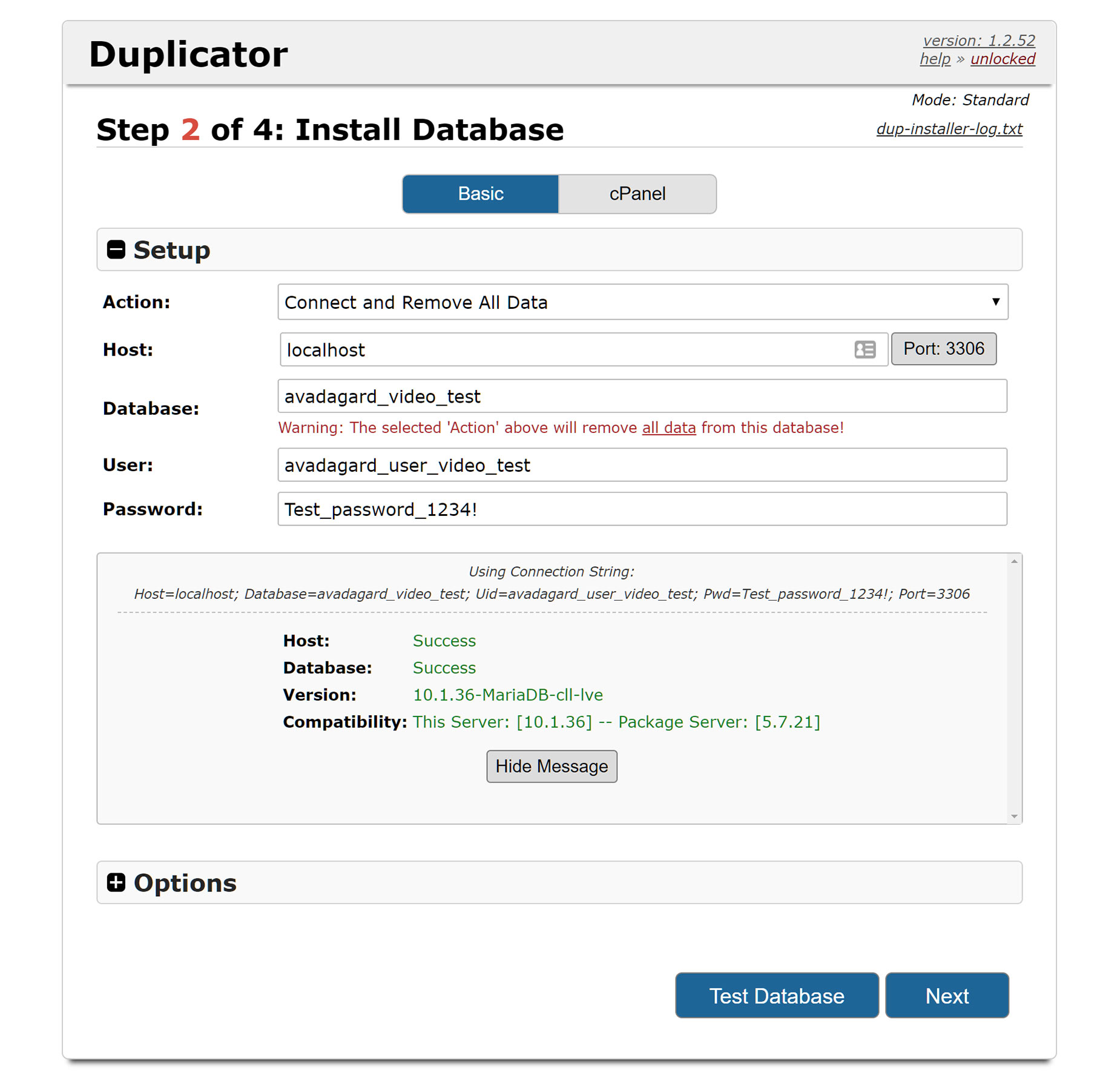 cPanel - Step 2 - Creating a Database