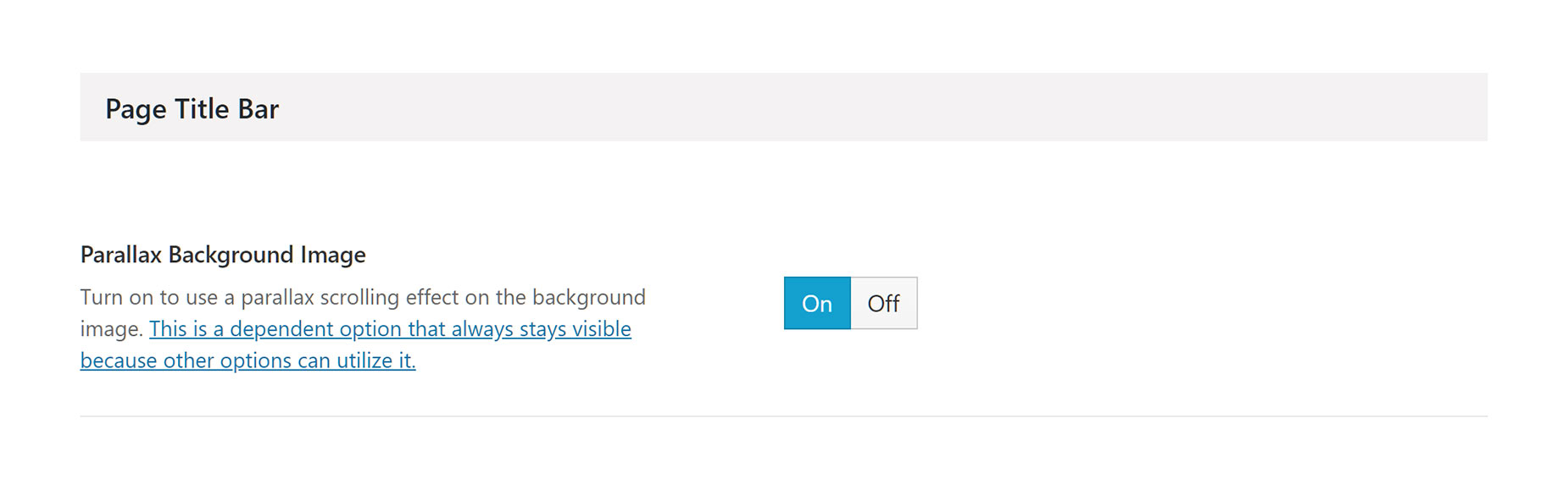 Page Title Bar Parallax Option