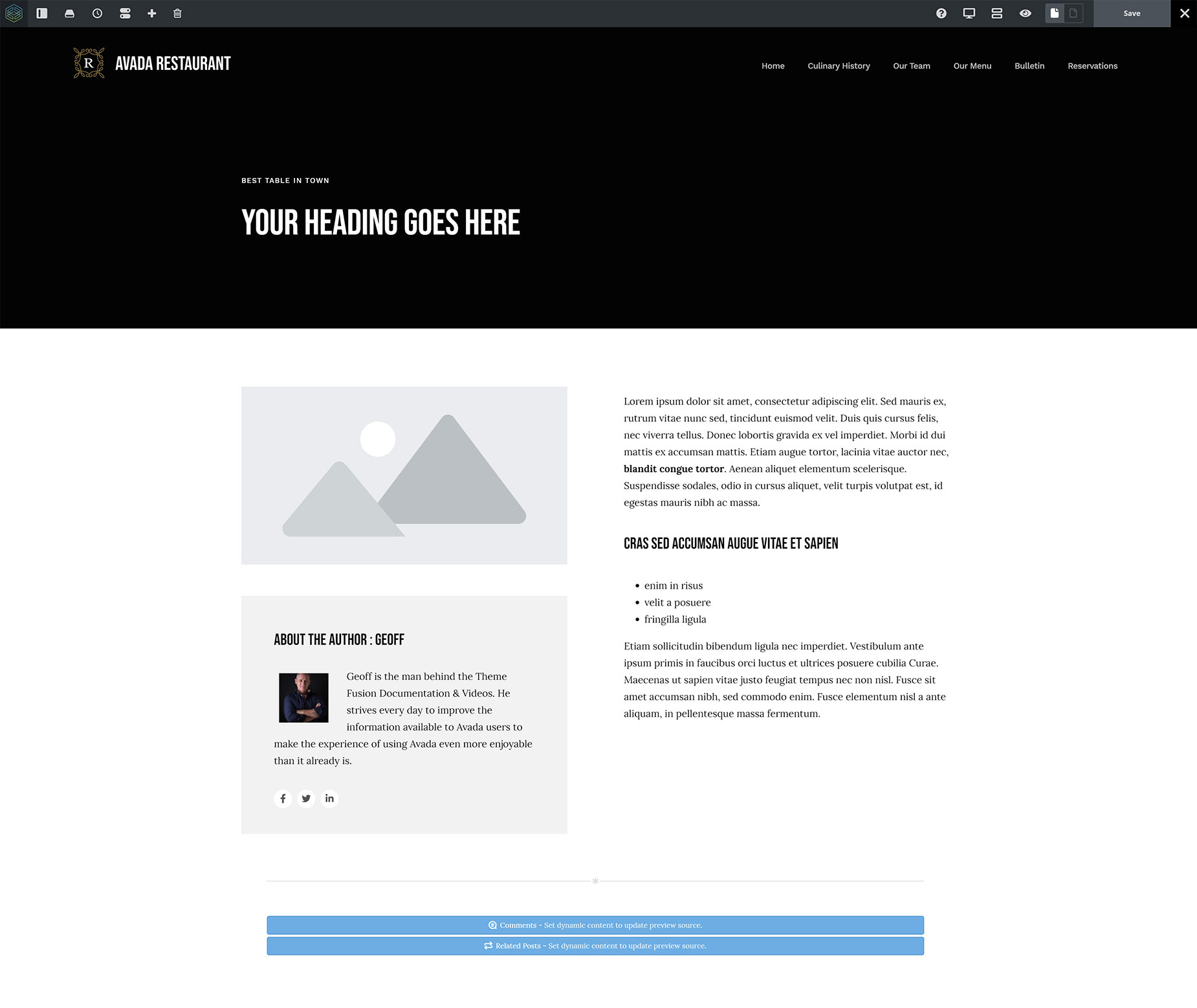 Avada Builder Live > Dynamic Content