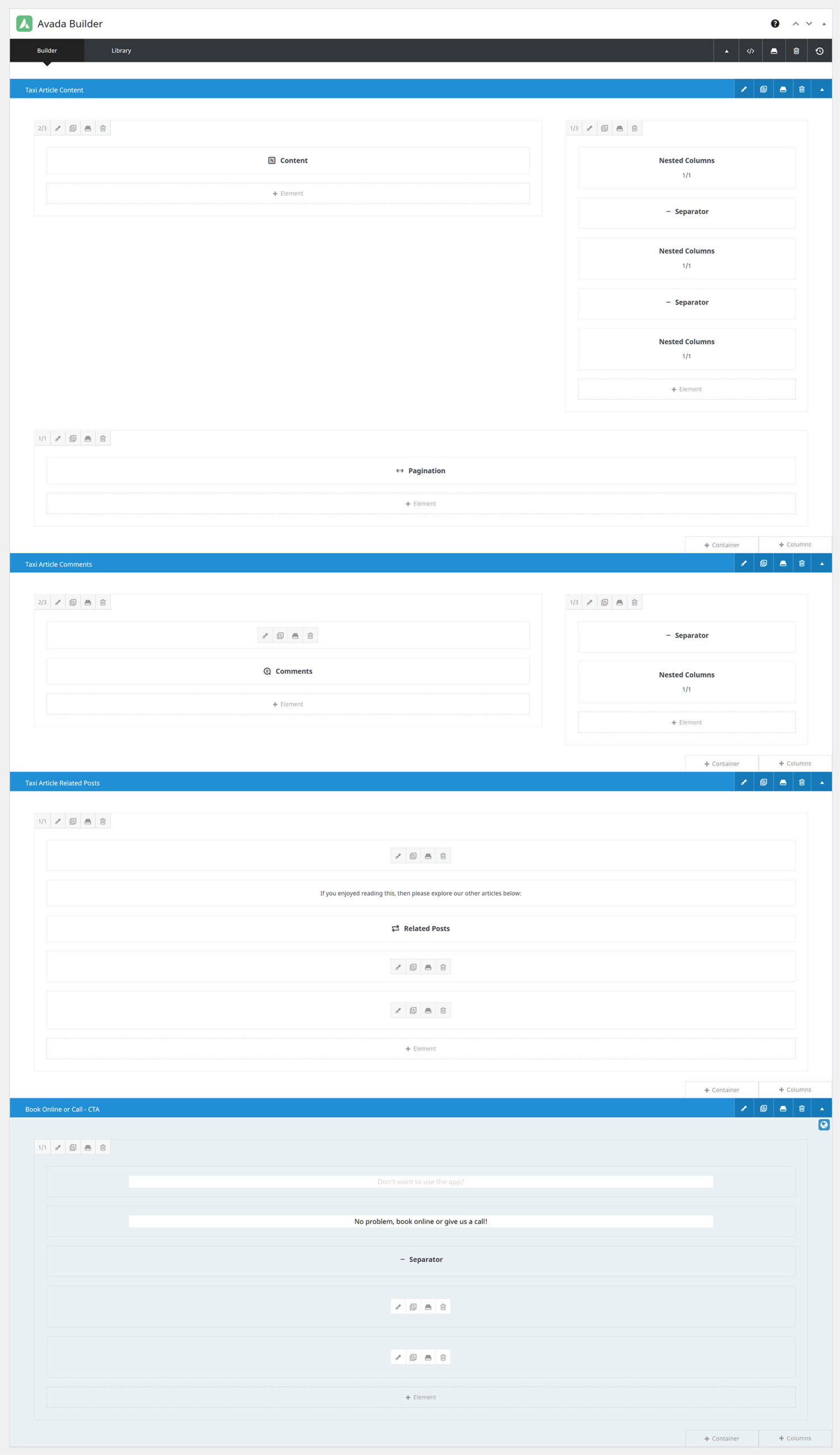Taxi Demo Single Post Content Layout Section