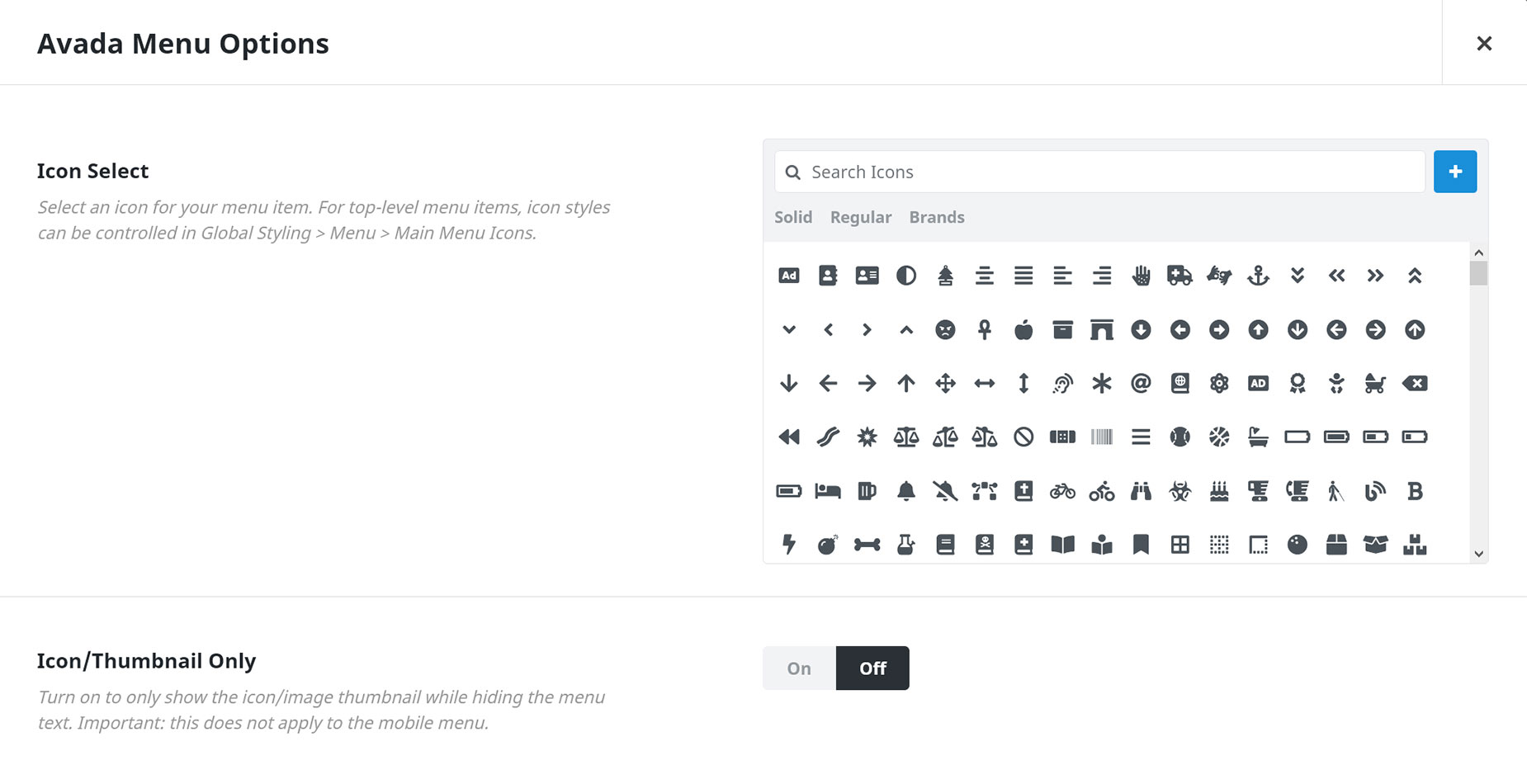 Avada Menu Options > Sliding Bar Toggle