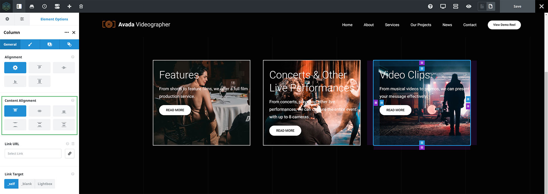 Column Content Alignment Top