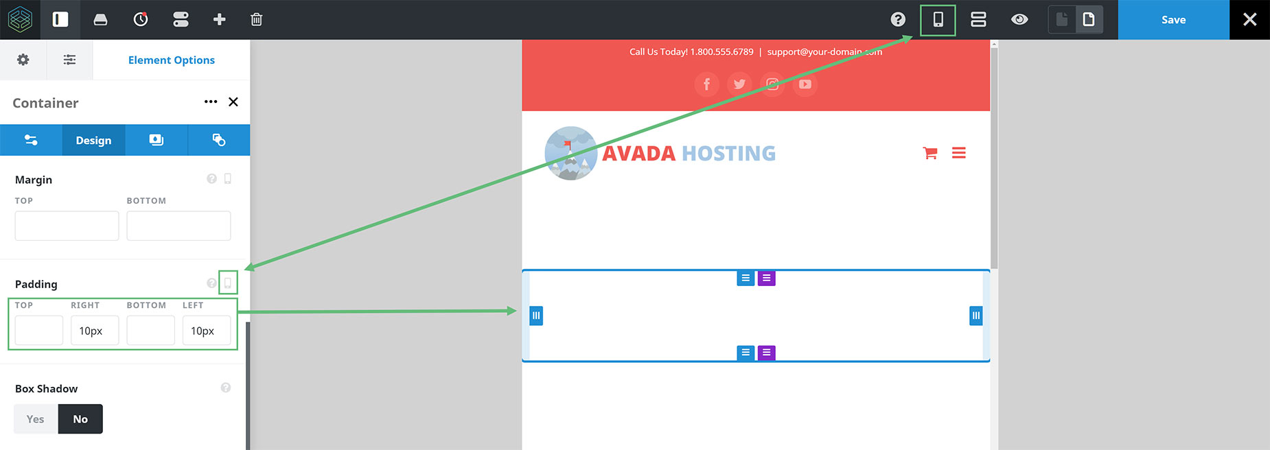Responsive Option Sets > Front End Builder