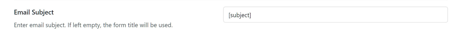 Submission > Email > Email Subject