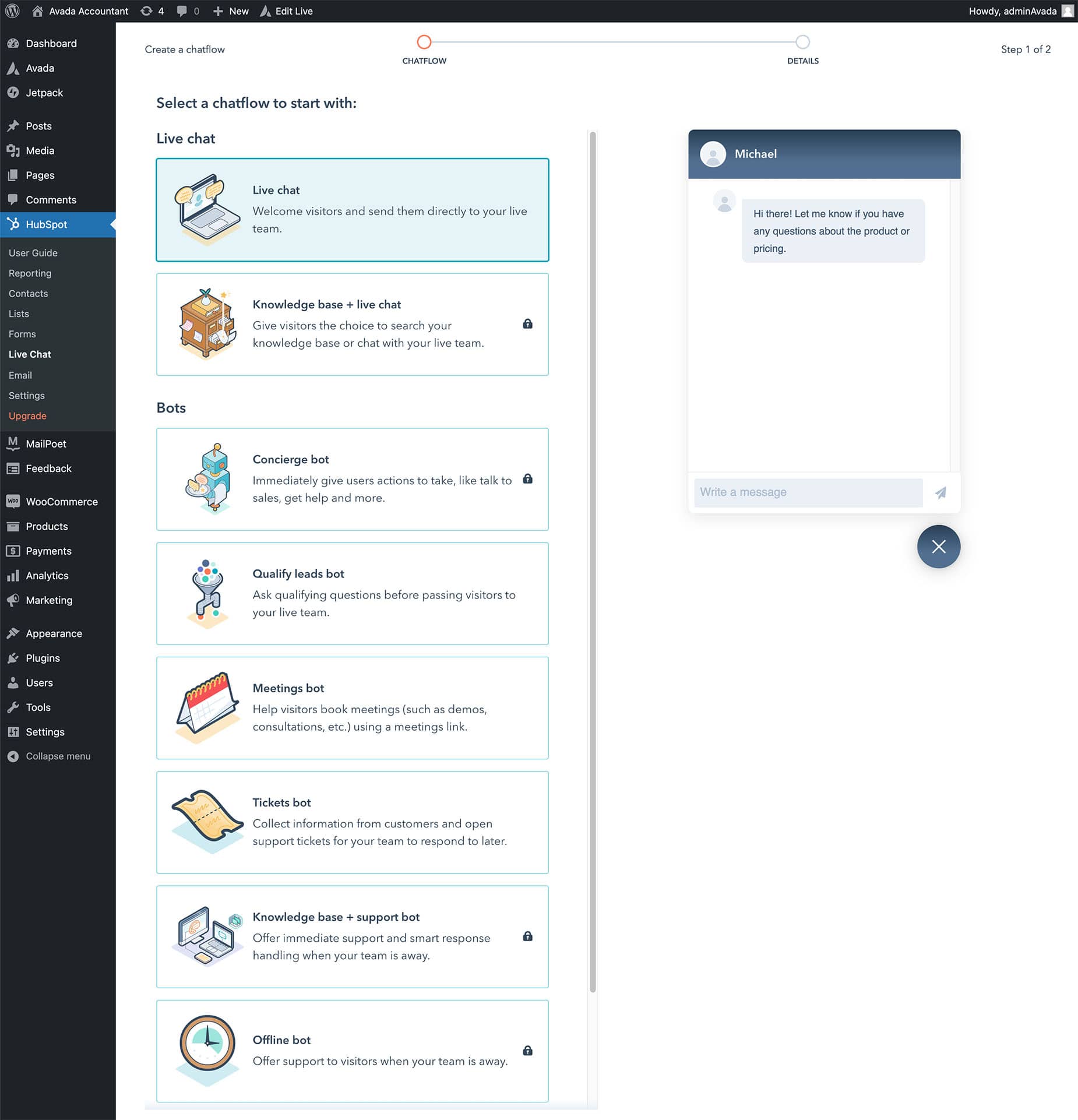 Choose a Chatbot Type Choose a Chatbot Type