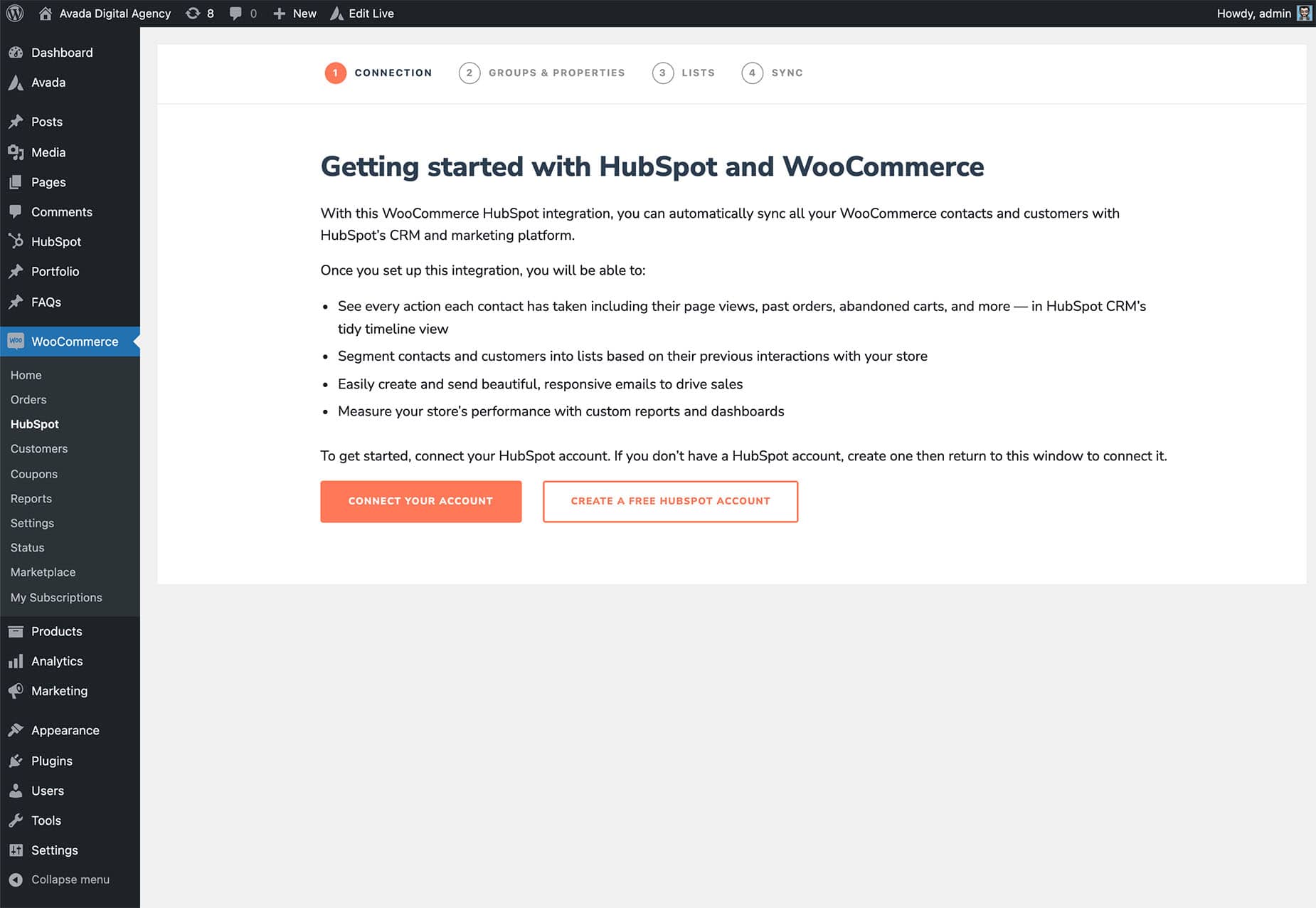 Connect HubSpot Account Connect HubSpot Account