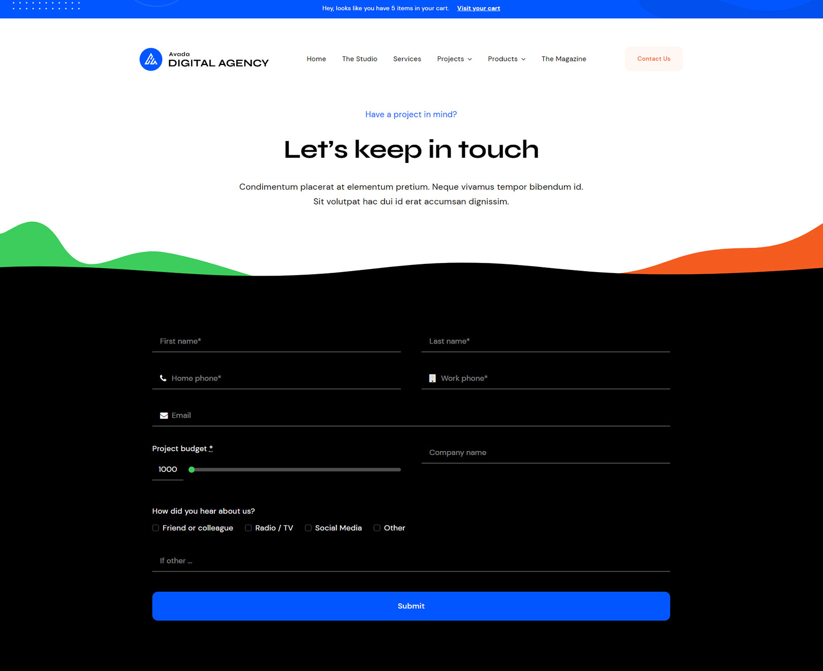 Avada Checkbox Field Mockup