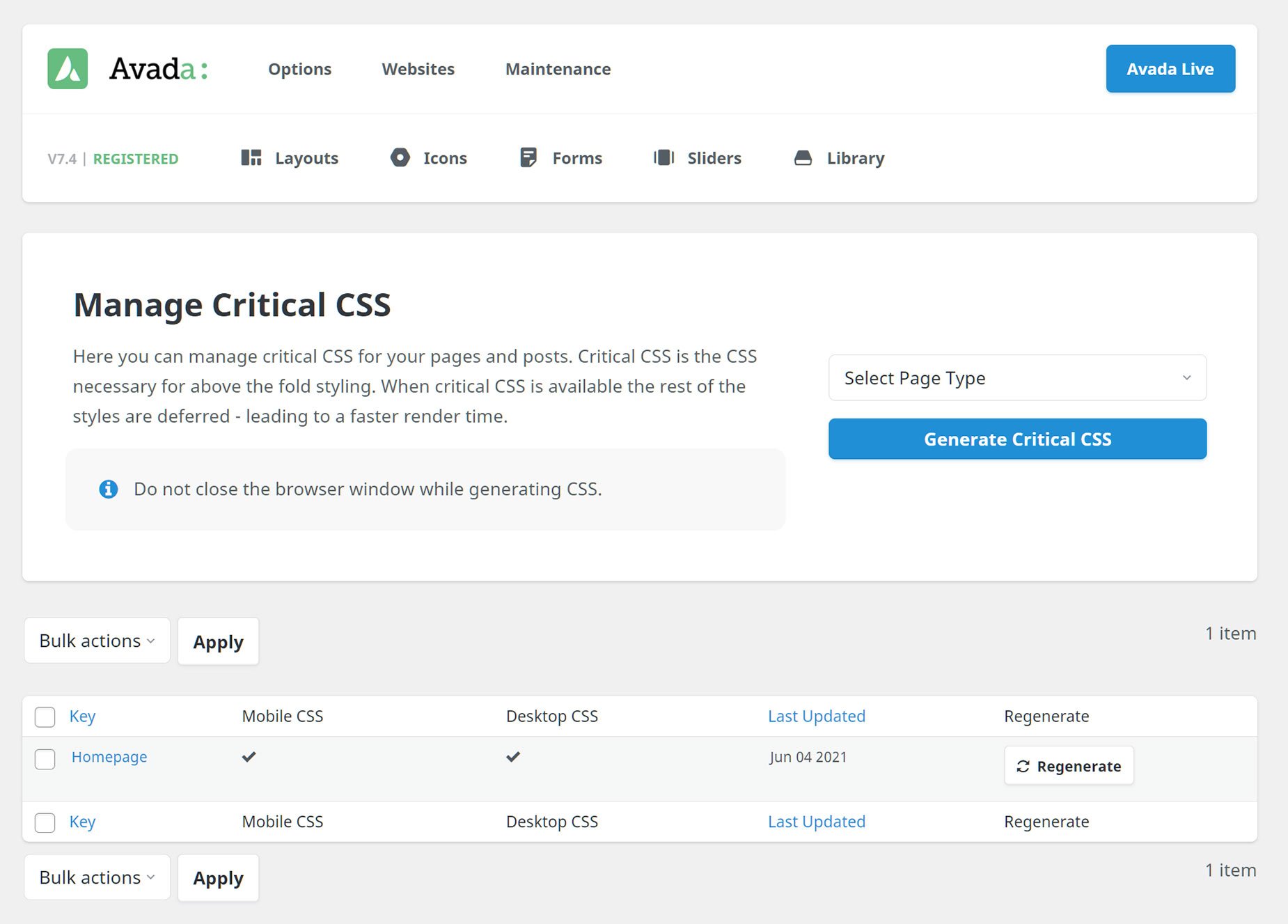 Generate Critical CSS