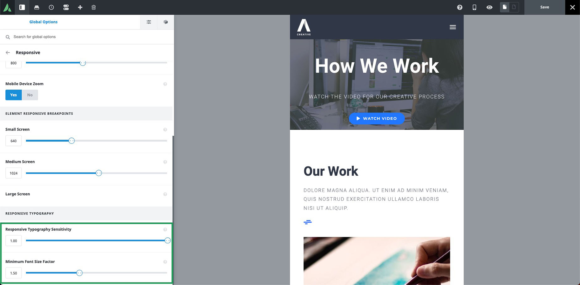 Responsive Typography Options