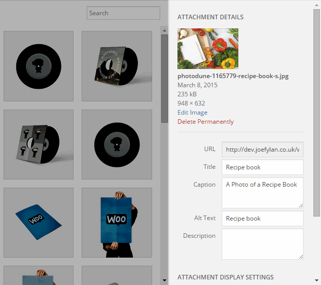 Creating a Post Attachment Details