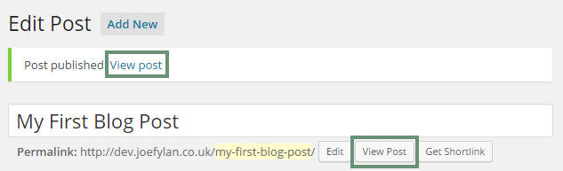 Creating a Post View Post Button