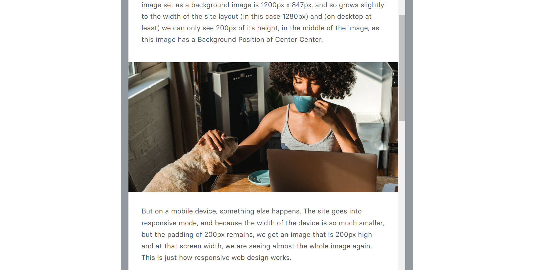 Container Background Image > Responsive Mode