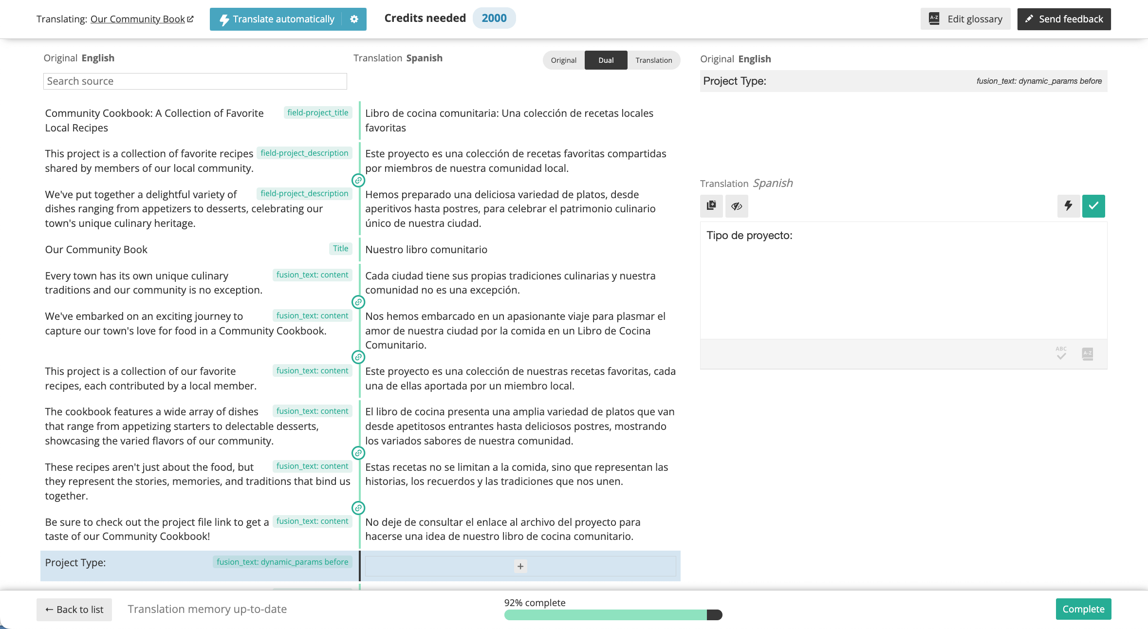 Advanced Translation Editor