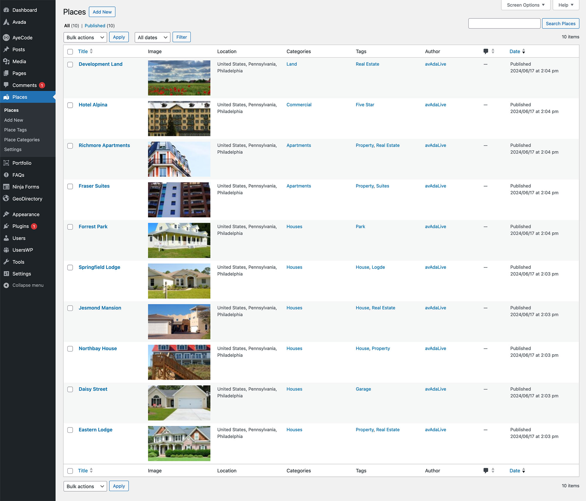 GeoDirectory Listed Places GeoDirectory Listed Places