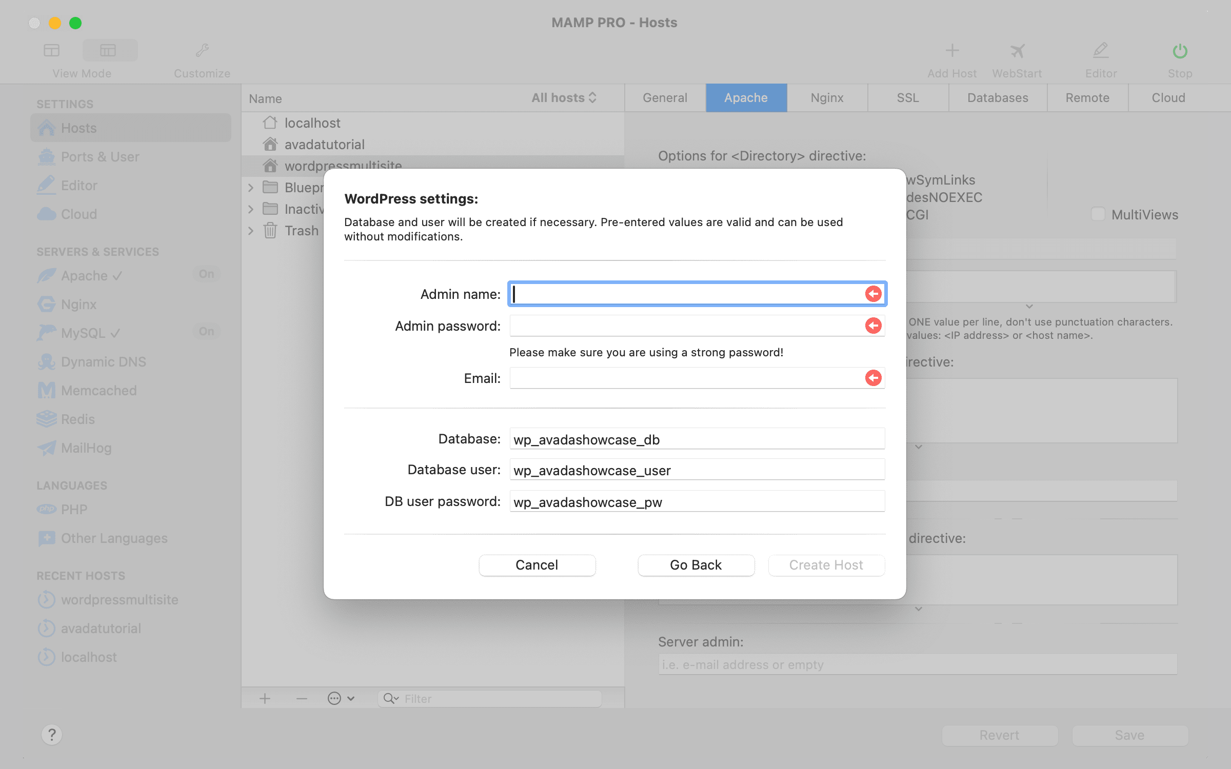 MAMP WordPress Settings MAMP WordPress Settings