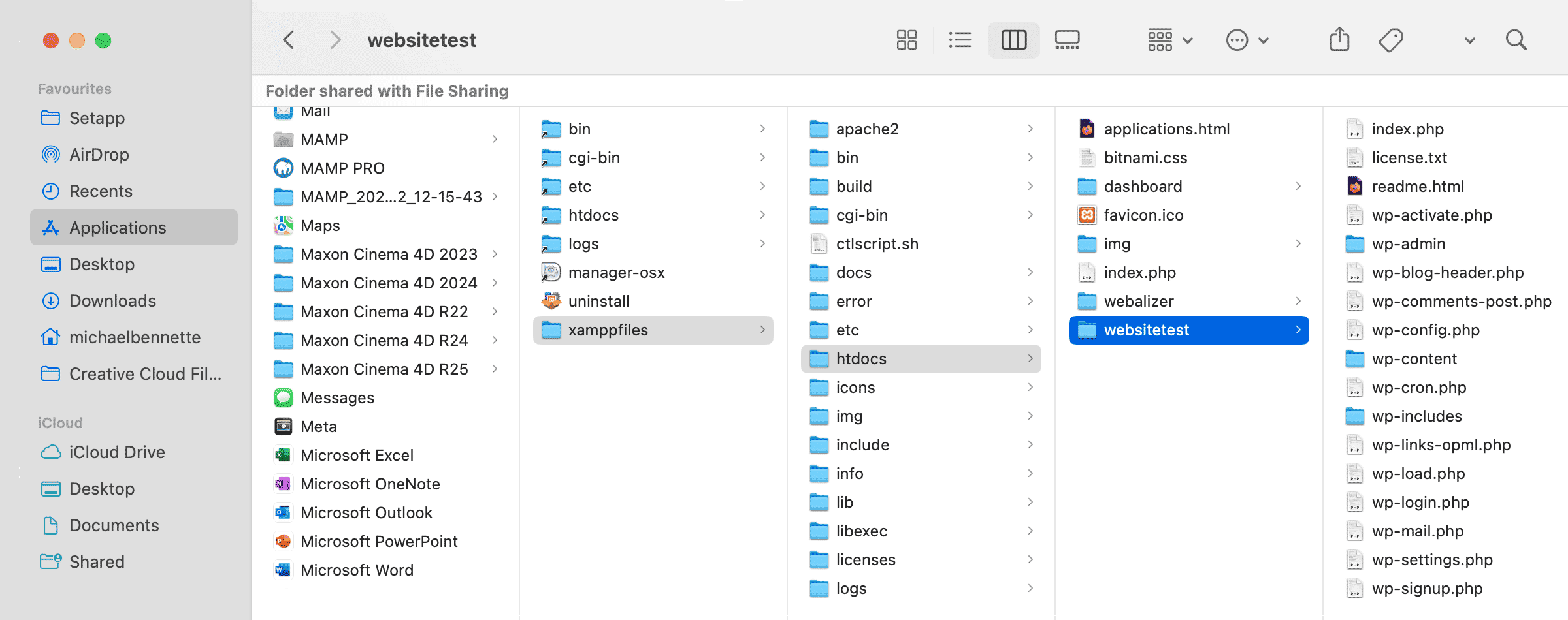 XAMPP Website Folder