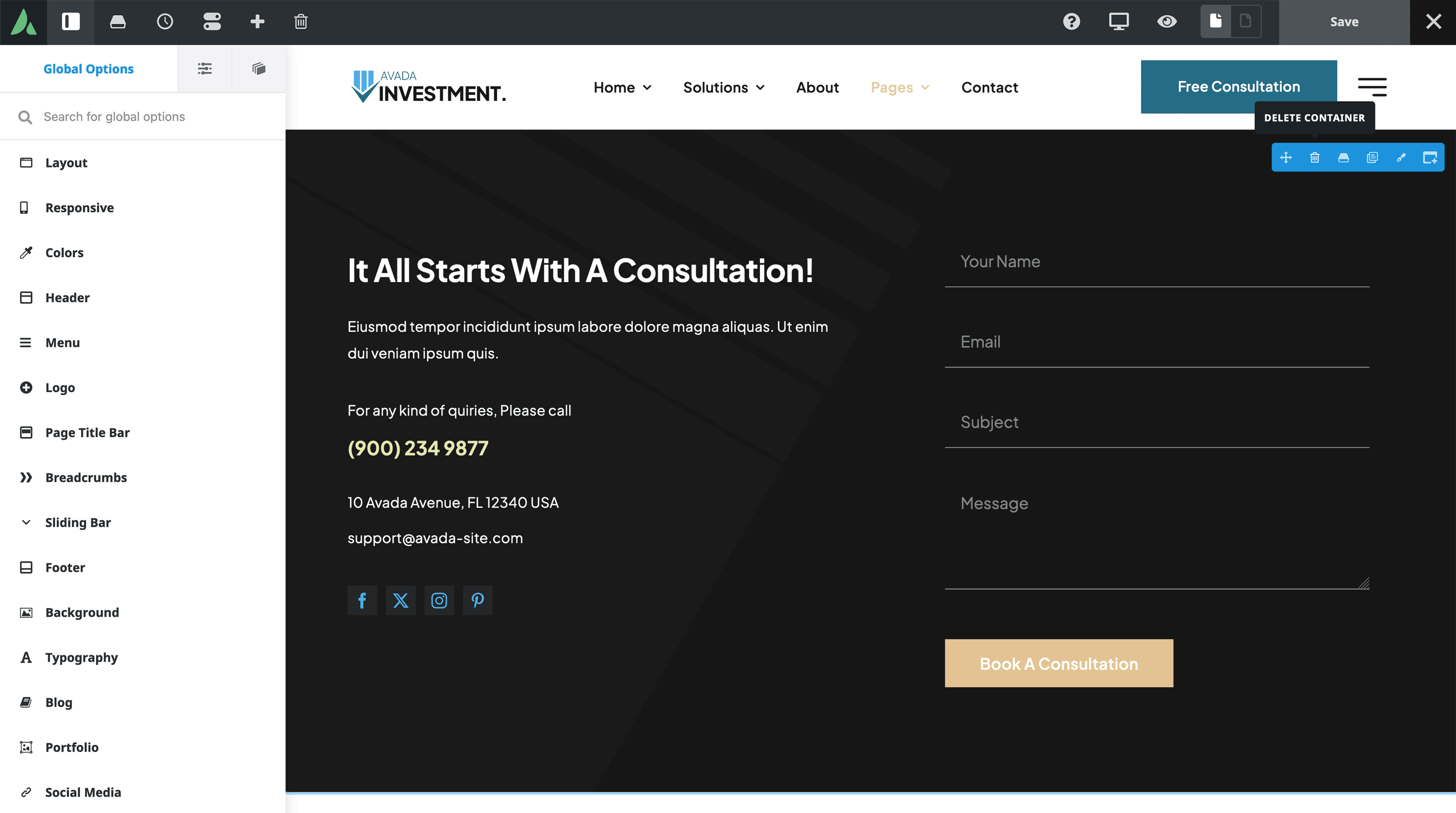 Delete Unwanted Footer Container