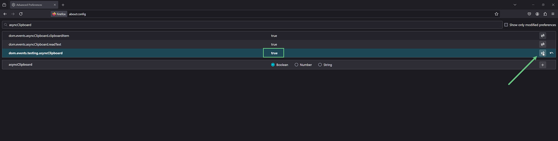 Firefox Toggle Value Firefox Toggle Value